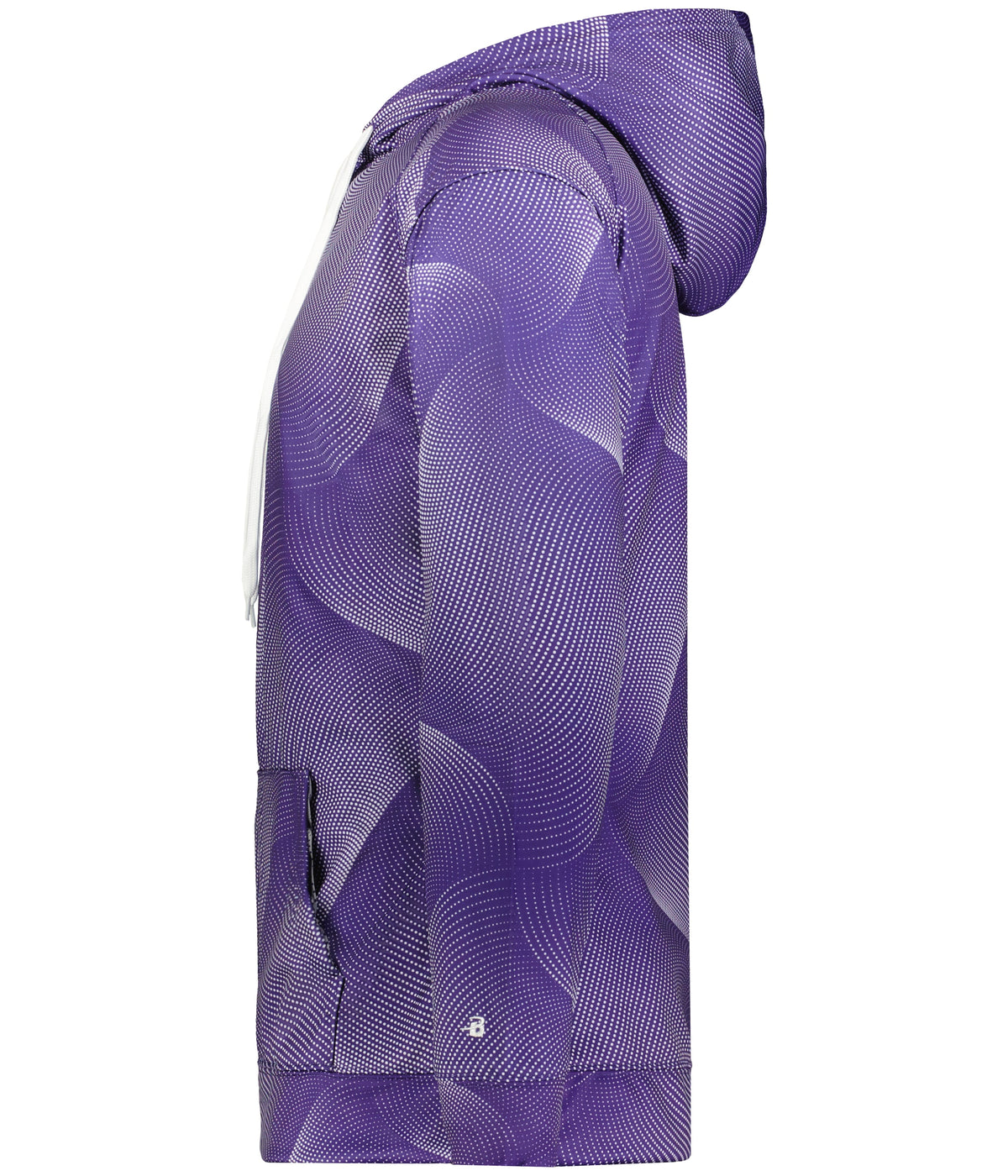 Left View of BA PURPLE WARP WARP HOOD