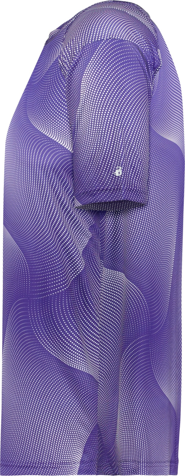 Left View of BA PURPLE WARP WARP TEE