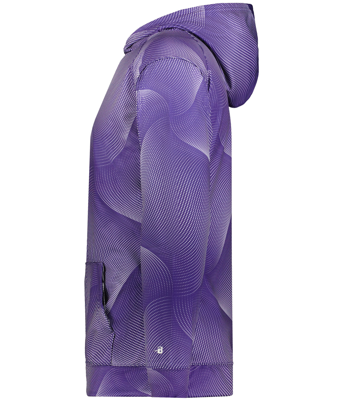 Left View of BA PURPLE WARP YOUTH WARP HOODIE
