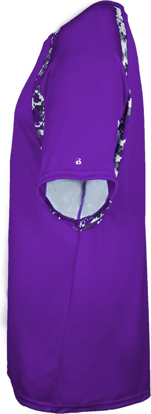 Left View of BA PURPLE/PURPLE DIGITAL DIGITAL HOOK TEE
