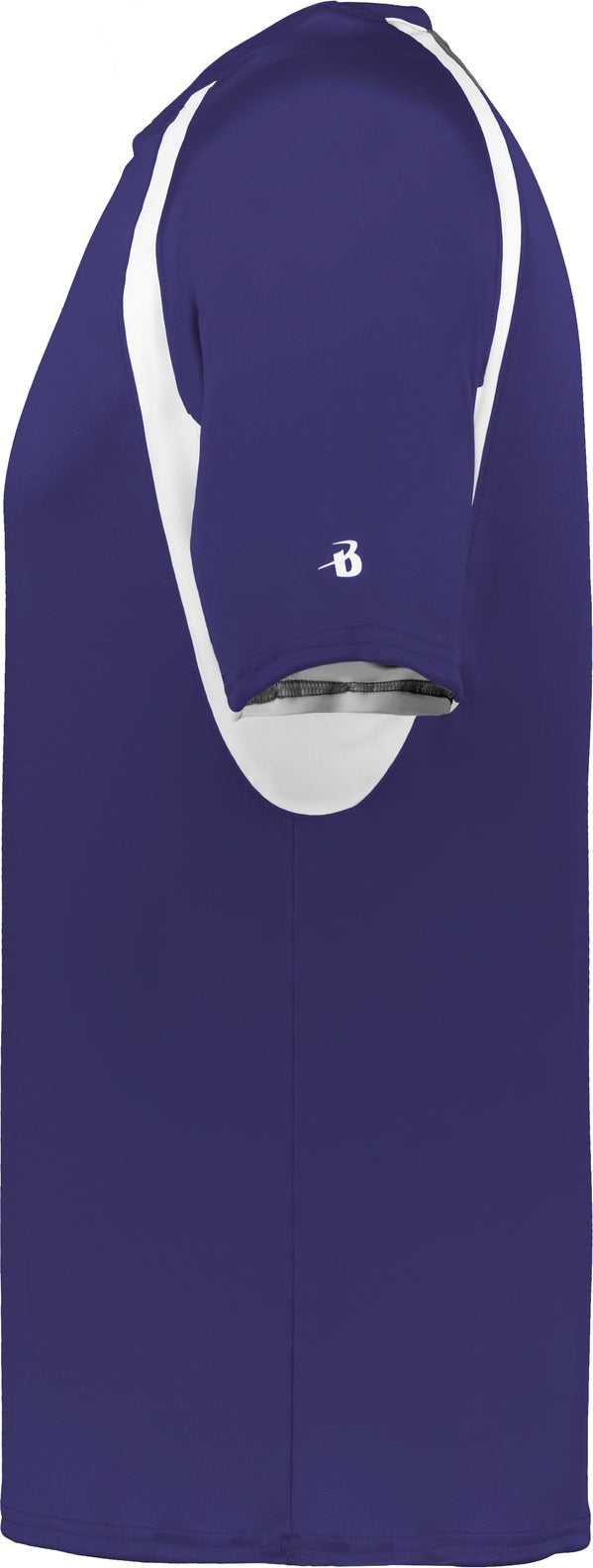 Left View of BA PURPLE/WHITE HOOK TEE