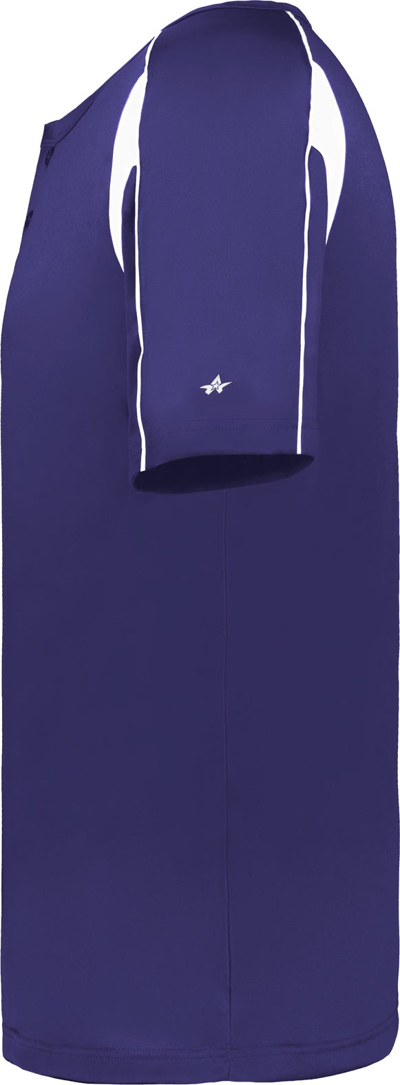 Left View of BA PURPLE/WHITE YOUTH PRO PLACKET