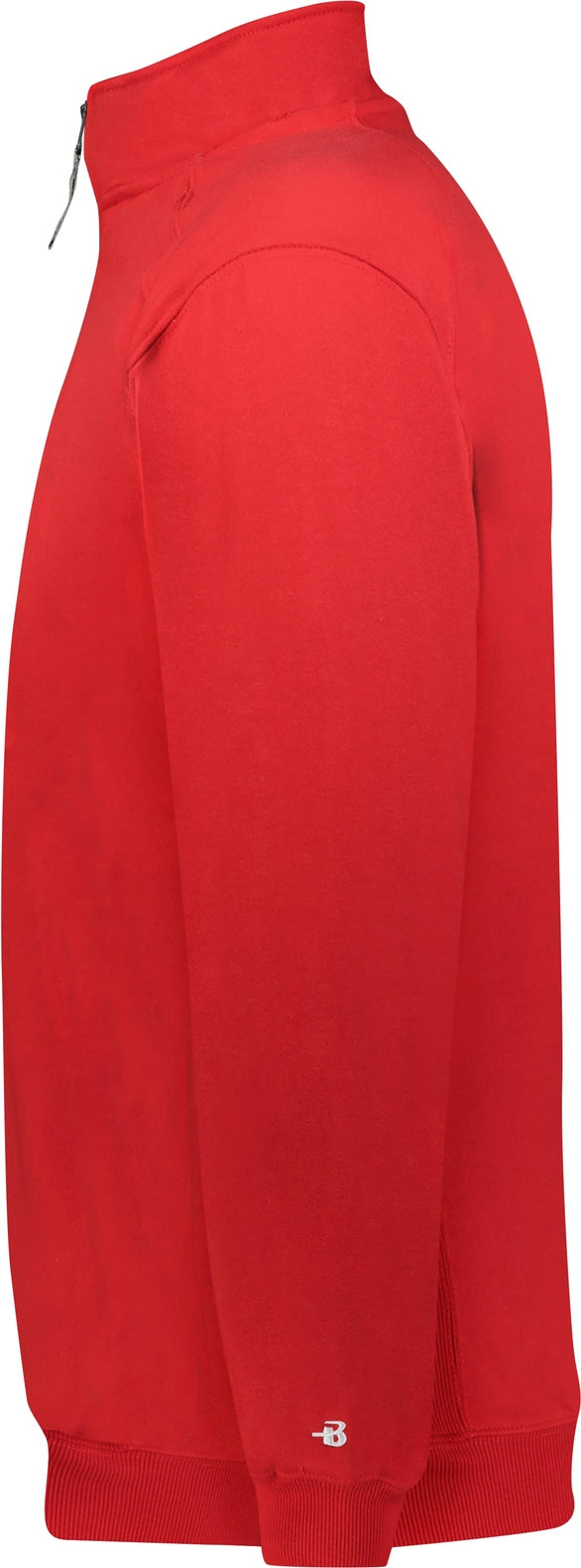 Left View of BA RED 1/4 ZIP FLEECE PULLOVER