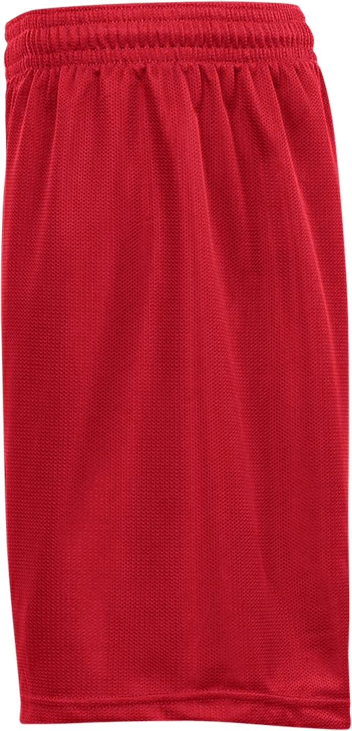 Left View of BA RED MINI MESH YOUTH SHORT