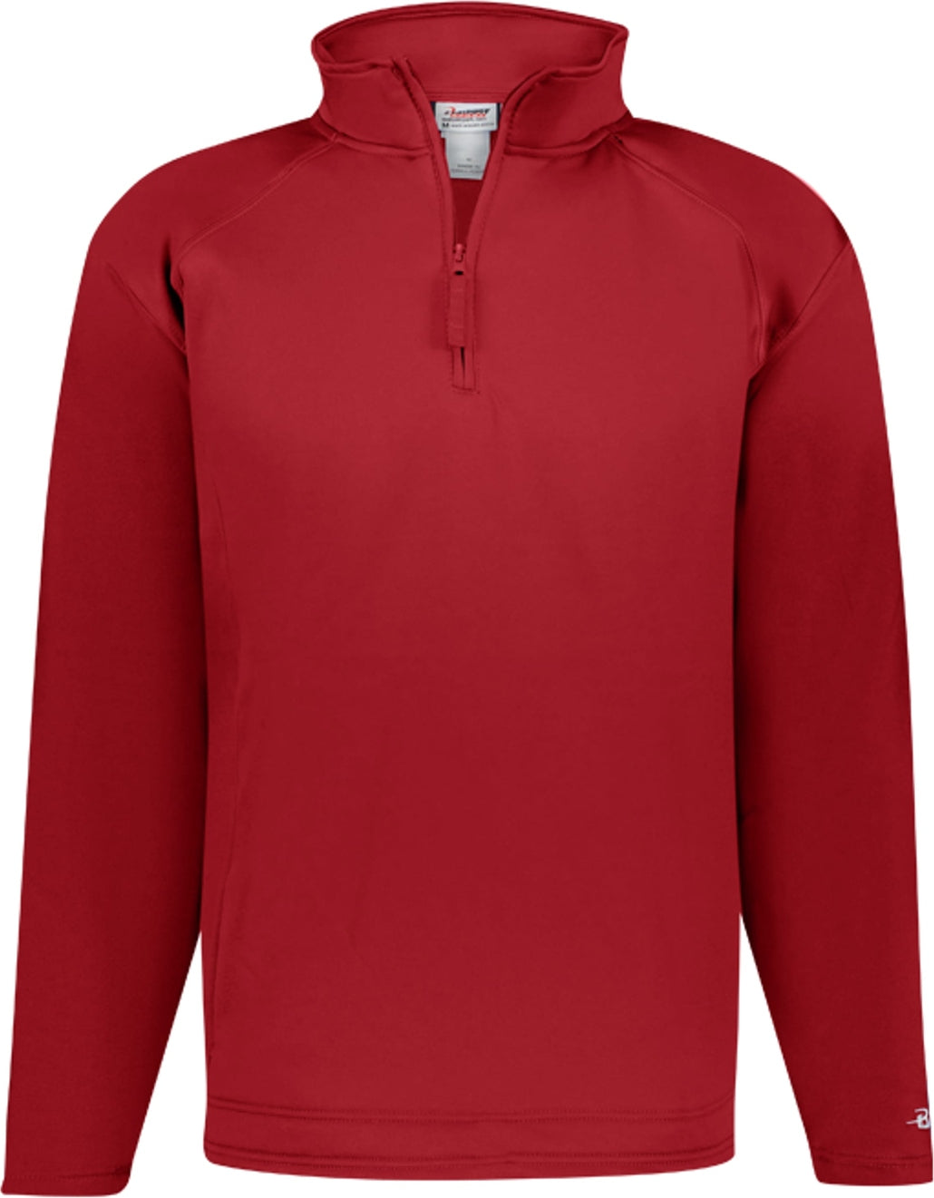 Left View of BA RED PERFORMANCE FLEECE 1/4 ZIP PUL