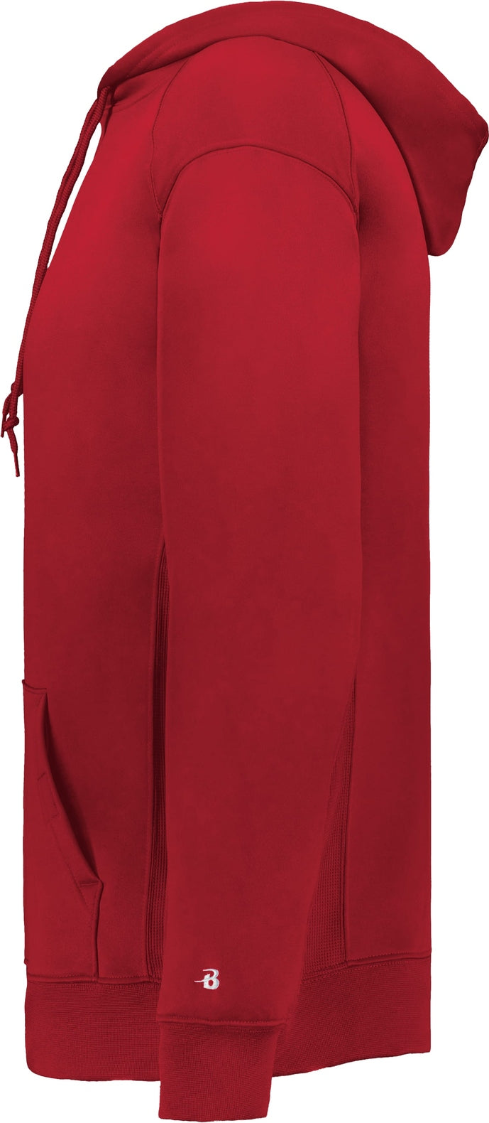 Left View of BA RED PERFORMANCE FLEECE HOODIE
