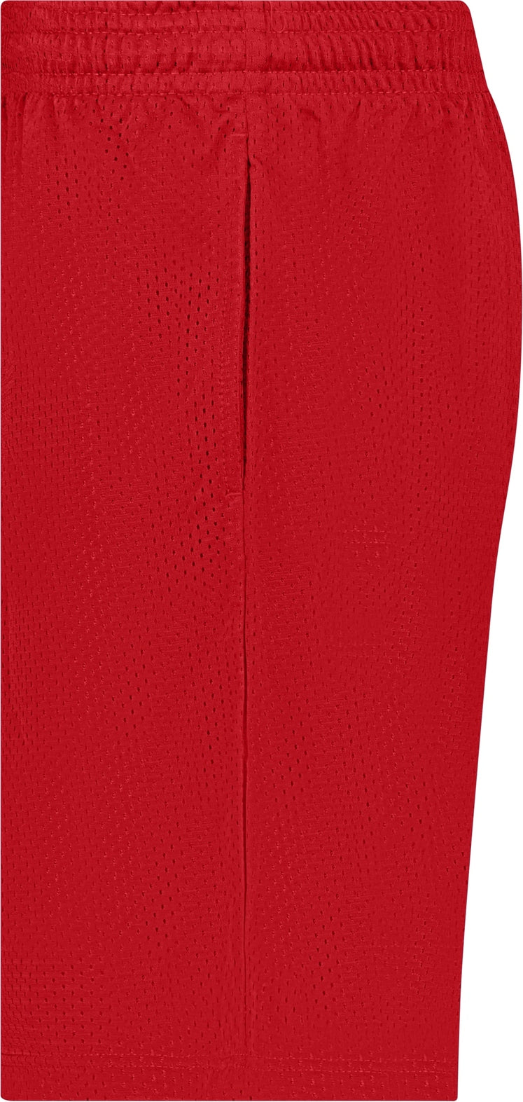 Left View of BA RED POCKETED MESH SHORT