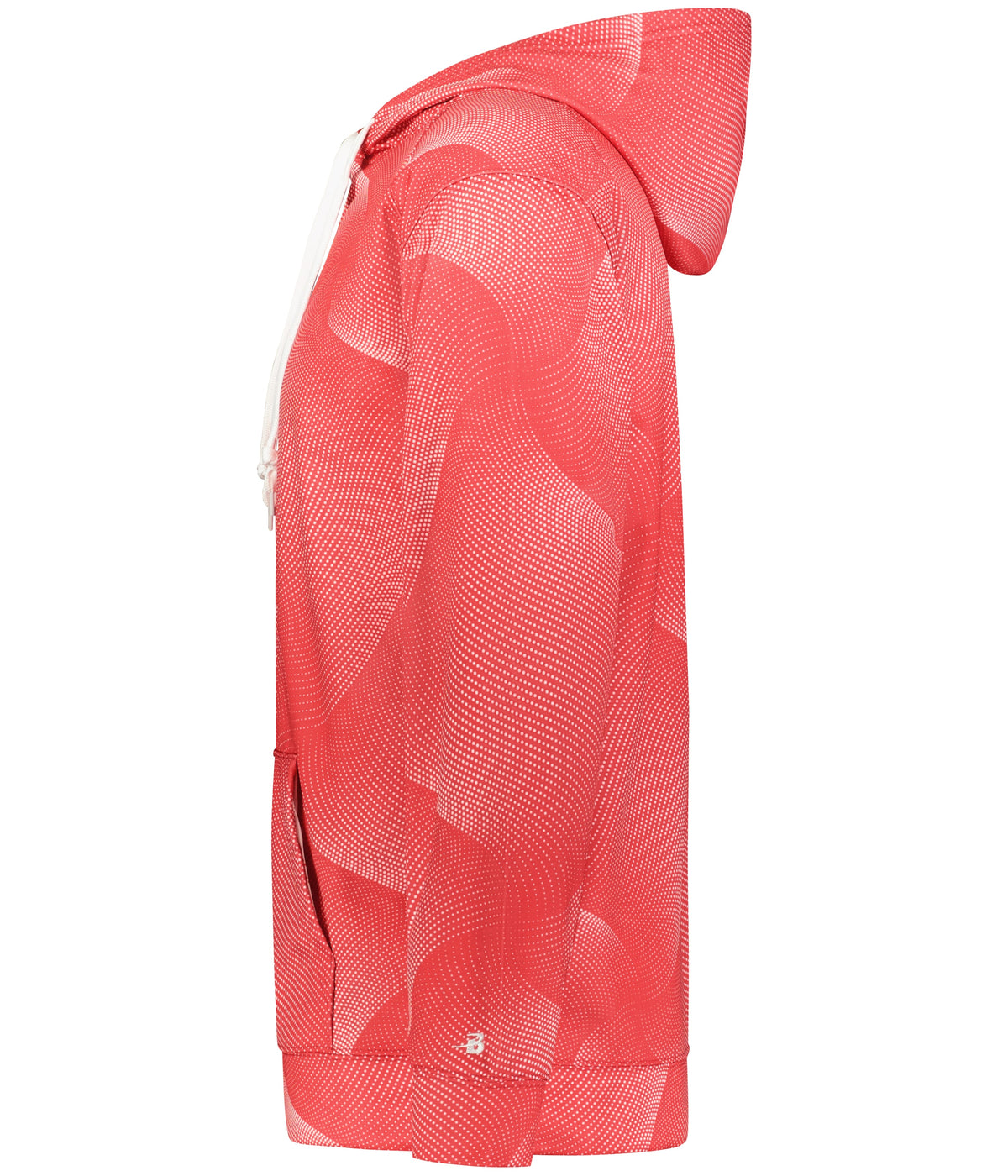 Left View of BA RED WARP WARP HOOD