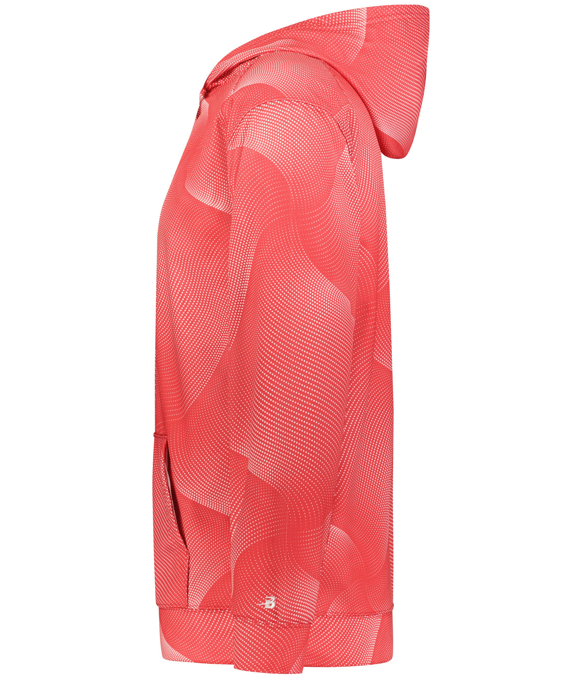 Left View of BA RED WARP YOUTH WARP HOODIE