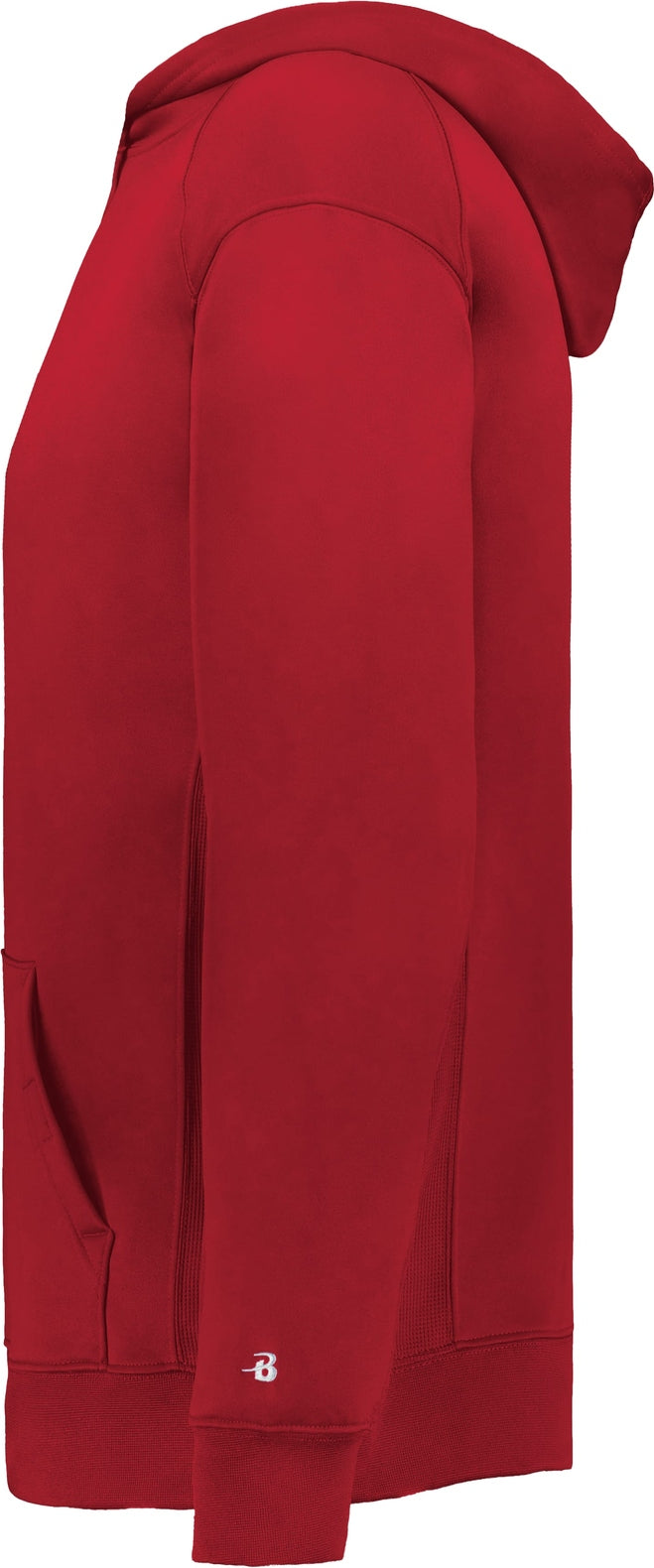 Left View of BA RED YOUTH PERFORMANCE FLEECE HOODI