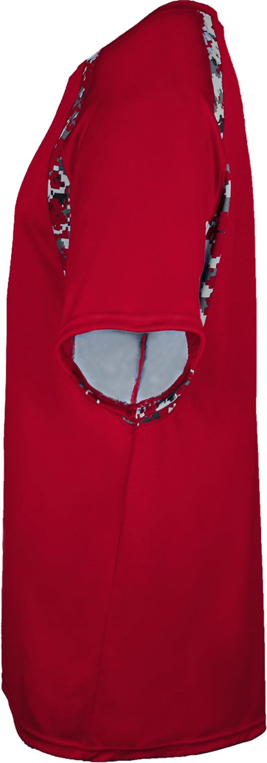 Left View of BA RED/RED DIGITAL DIGITAL HOOK TEE