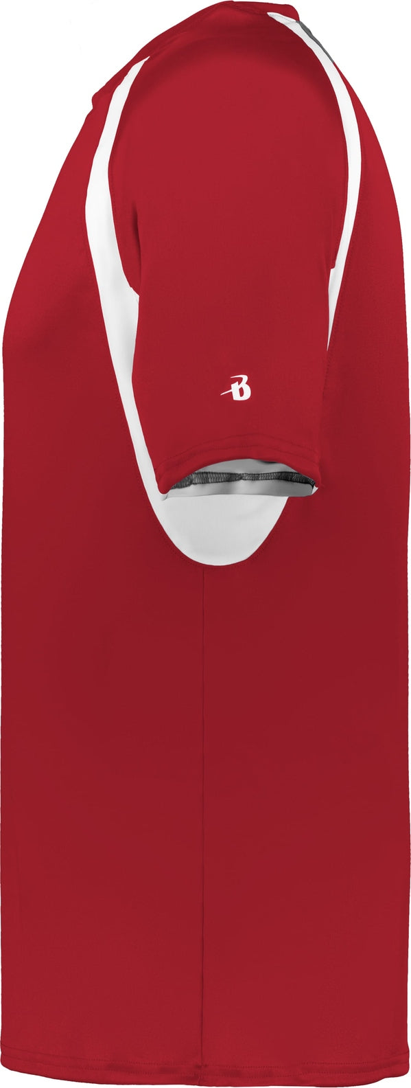 Left View of BA RED/WHITE HOOK TEE