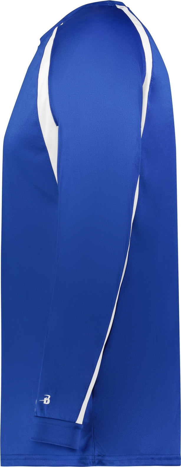 Left View of BA ROYAL/WHITE YOUTH HOOK L/S TEE