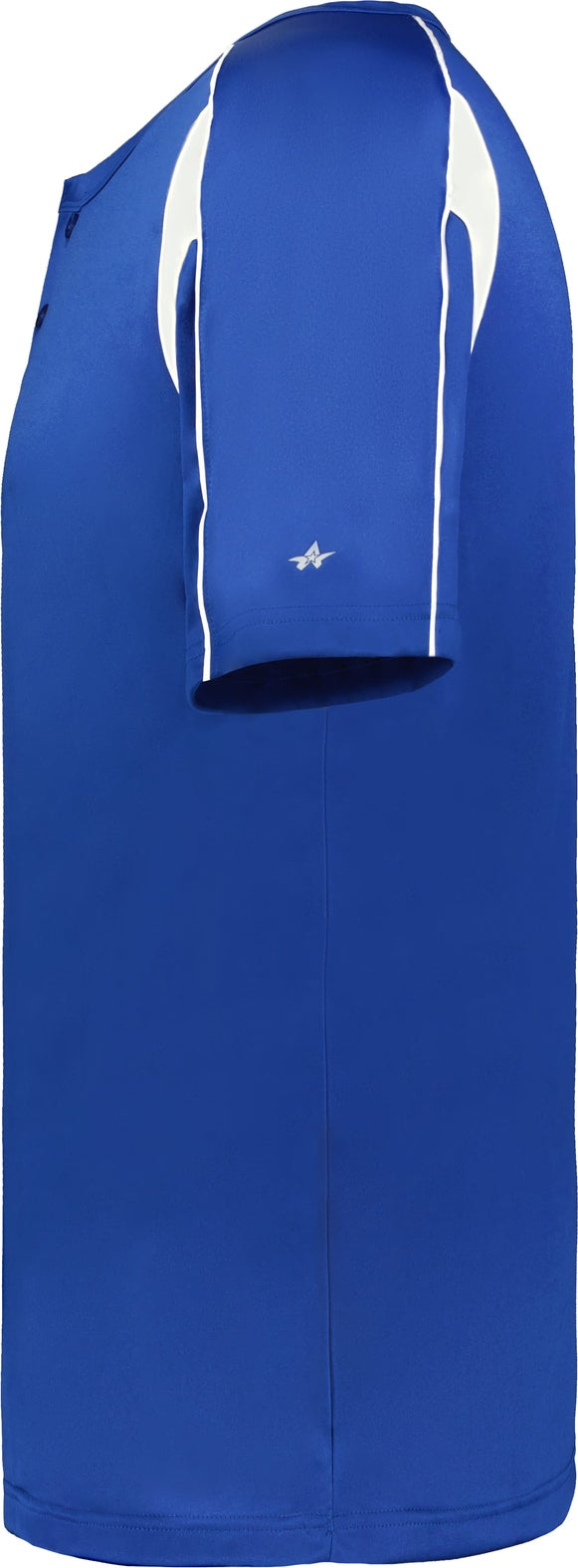 Left View of BA ROYAL/WHITE YOUTH PRO PLACKET