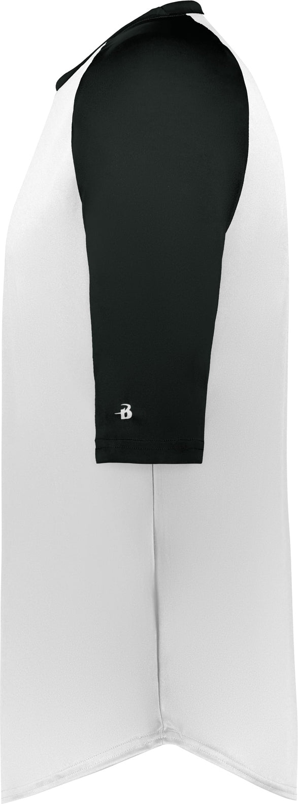 Left View of BA WHITE/BLACK B-BASEBALL TEE