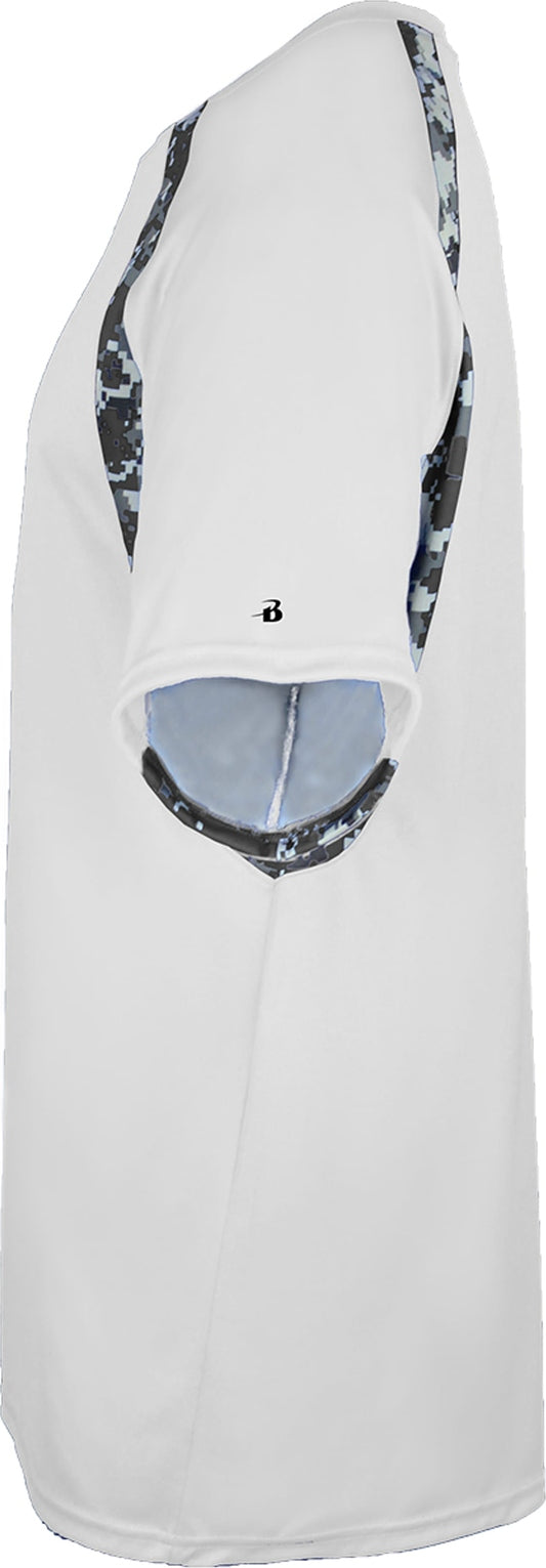 Left View of BA WHITE/BLACK DIGITAL DIGITAL HOOK TEE