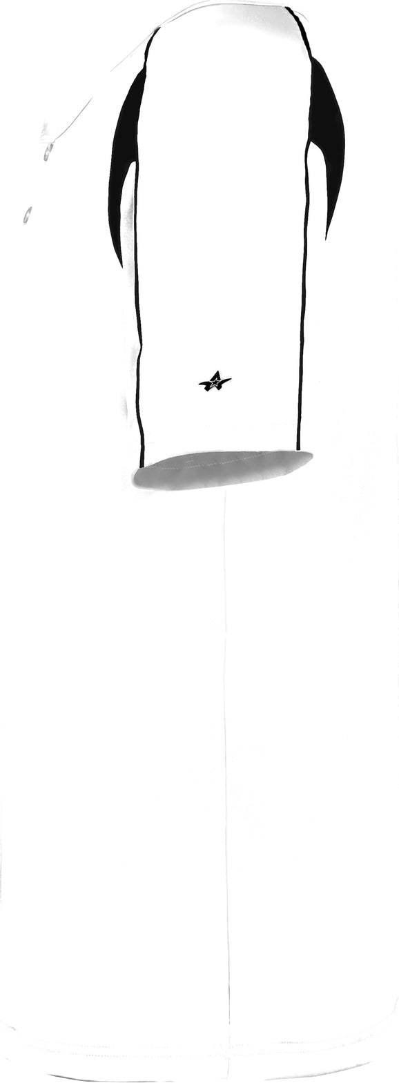 Left View of BA WHITE/BLACK PRO PLACKET