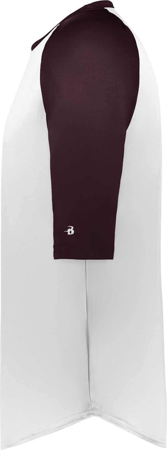 Left View of BA WHITE/MAROON B-BASEBALL TEE