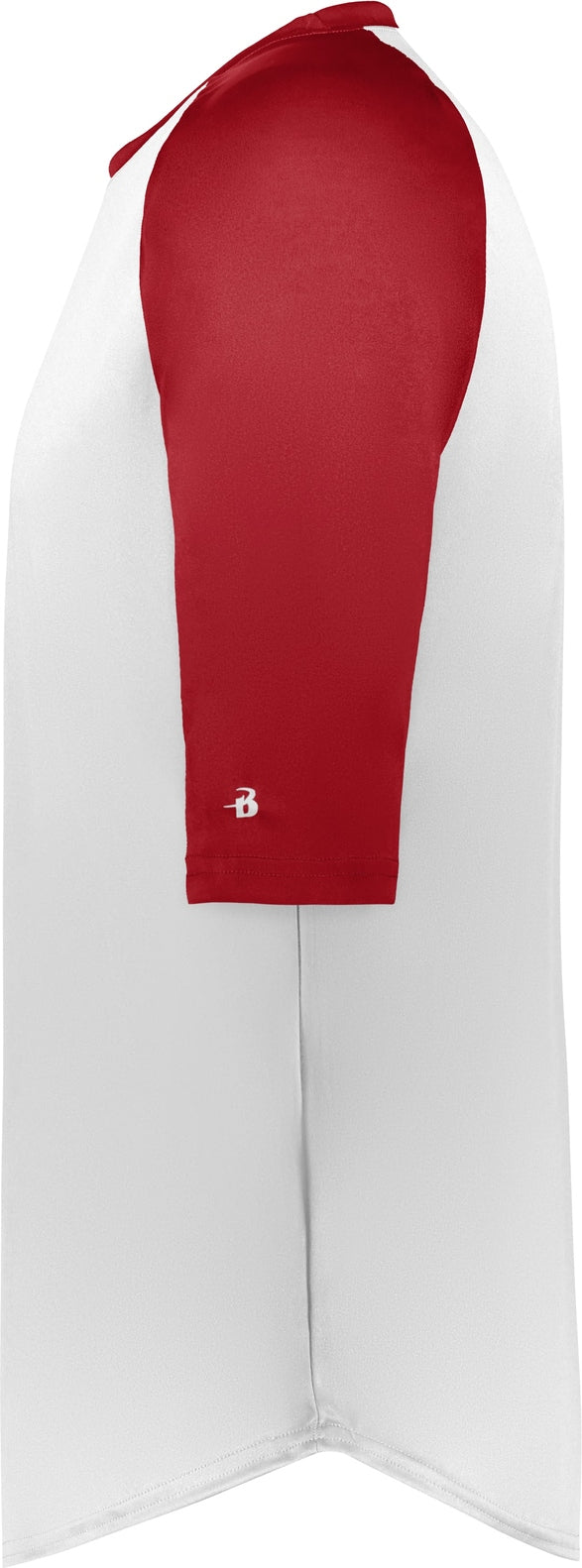 Left View of BA WHITE/RED B-BASEBALL TEE