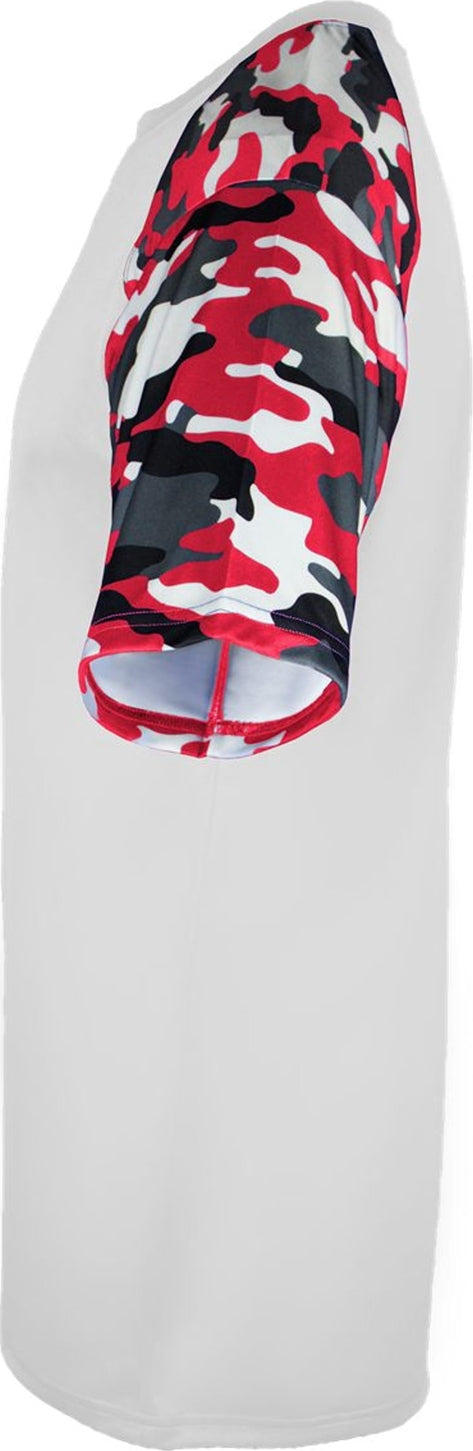 Left View of BA WHITE/RED CAMO YOUTH CAMO SPORT TEE