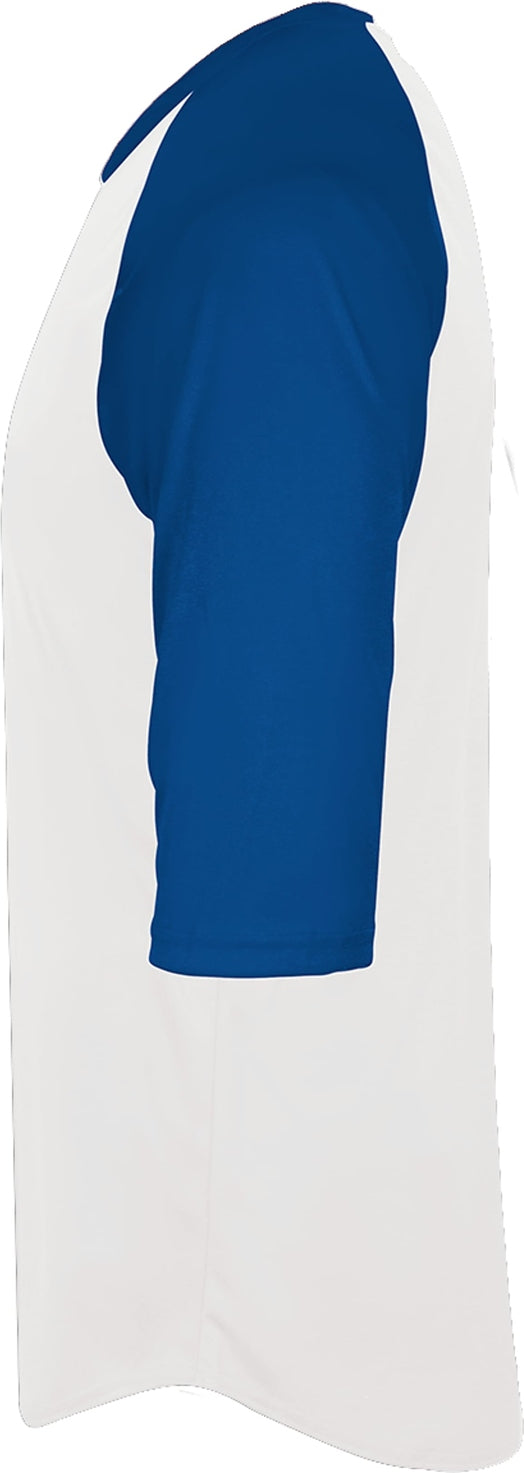 Left View of BA WHITE/ROYAL YOUTH B-BASEBALL TEE