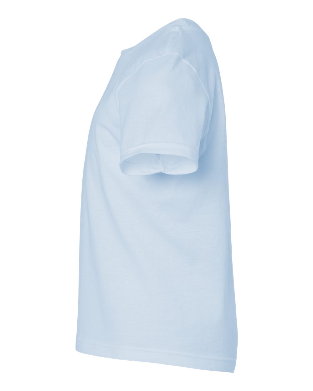 Left View of Baby Blue Youth Fine Jersey T-Shirt - 235