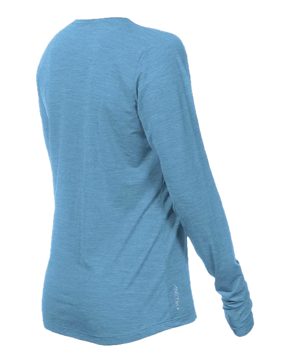 Left View of Bahama Heathered Women&#39;s Breeze Tech Long Sleeve T-Shirt - WSBRZL0