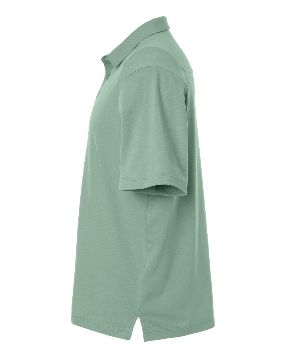 Left View of Balsam Green Men's Seaton Pebble Textured Polo - DG102 plain