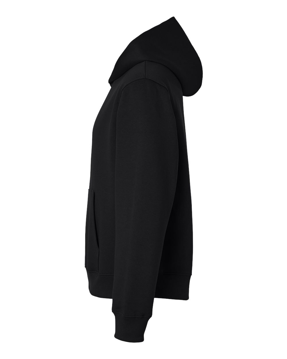 Left View of Black 10 oz. Heavyweight Hoodie - 4719