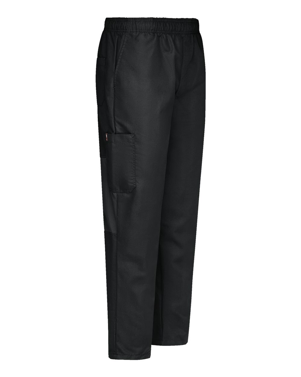Left View of Black Airflow Chef Pants with Back Panels - 0P2M
