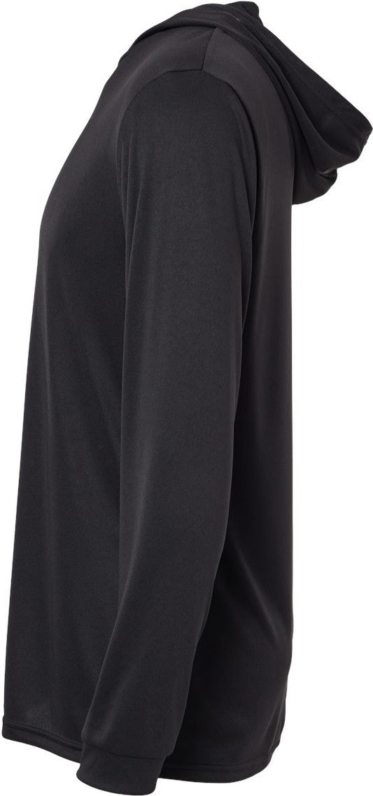 Left View of Black Bahama Performance Hooded Long Sleeve T-Shirt - 220