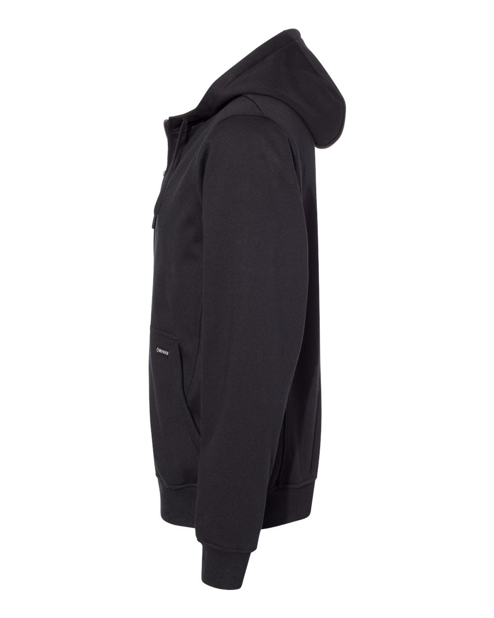 Left View of Black Bateman Bonded Power Fleece 2.0 Full-Zip Jacket - 7040