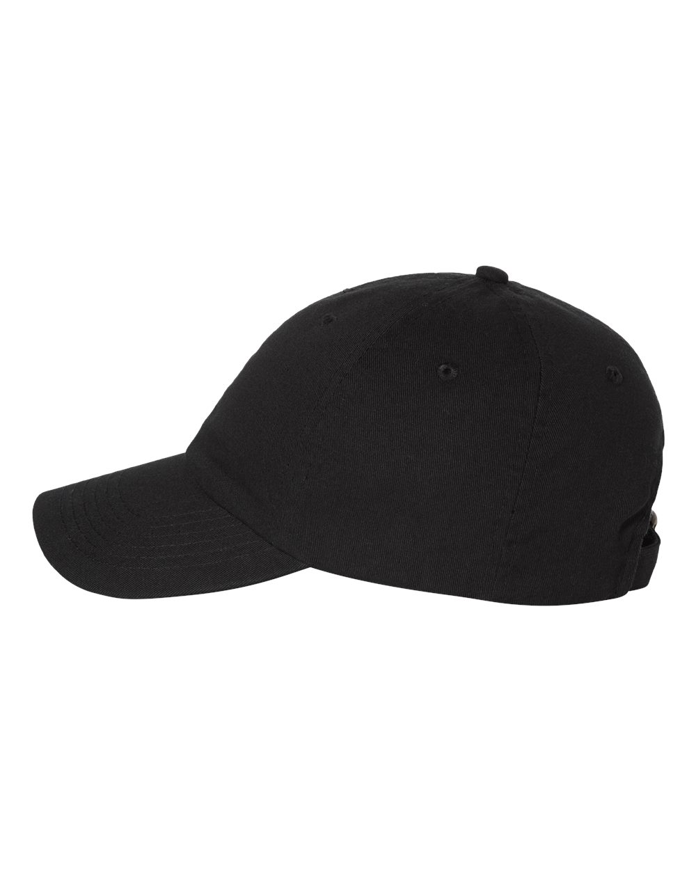 Left View of Black Bio-Washed Classic Dad Hat - VC300A