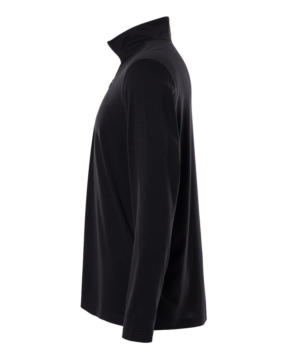 Left View of Black/ Carbon Men's JAQ Stretch Performance Quarter-Zip - NE405 plain