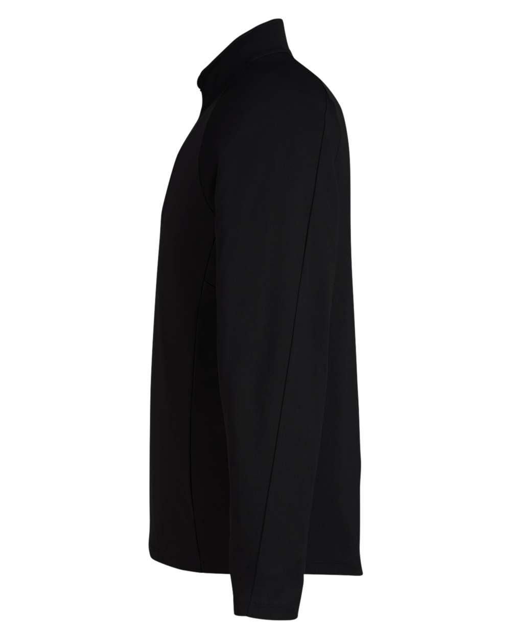 Left View of Black/ Carbon Men's Origin Performance Pique Quarter-Zip Pullover - CE418