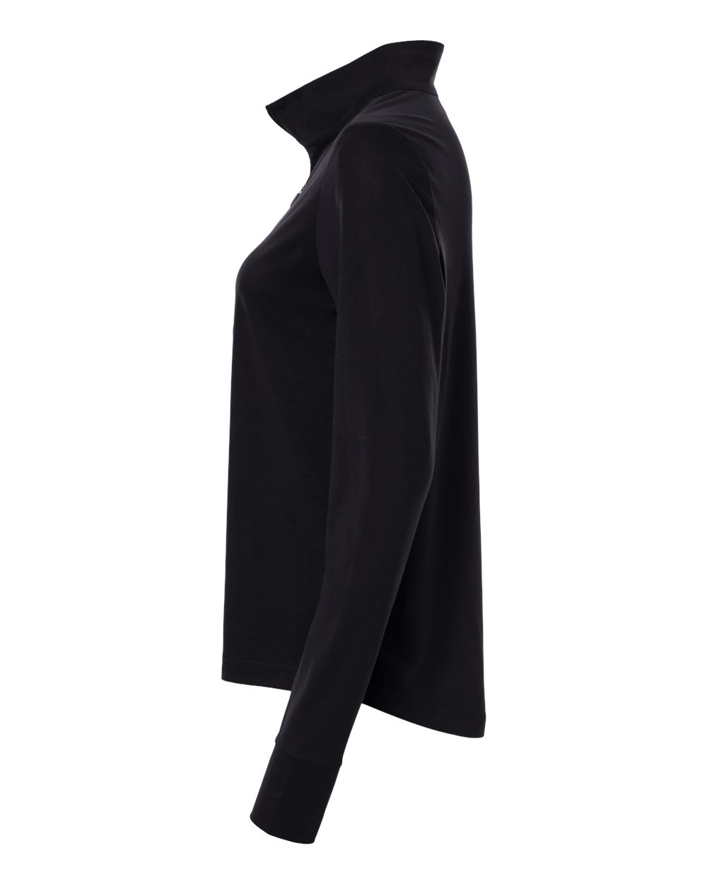 Left View of Black/ Carbon Women's Jaq Stretch Performance Quarter-Zip - NE405W plain