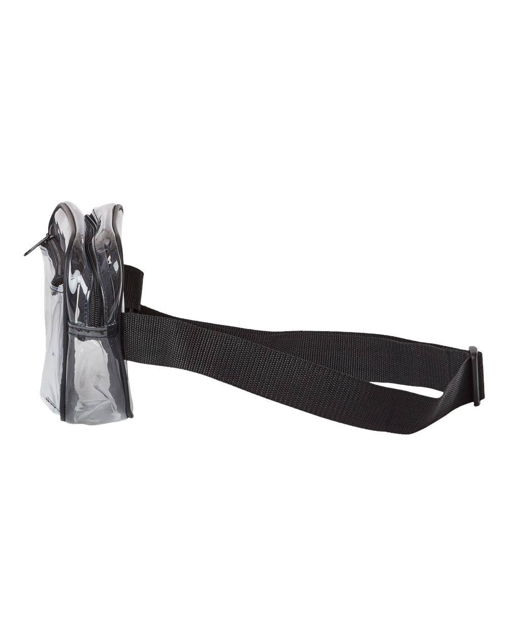 Left View of Black Clear Stadium 2-Pocket Fanny Pack/Crossbody Bag - 5778