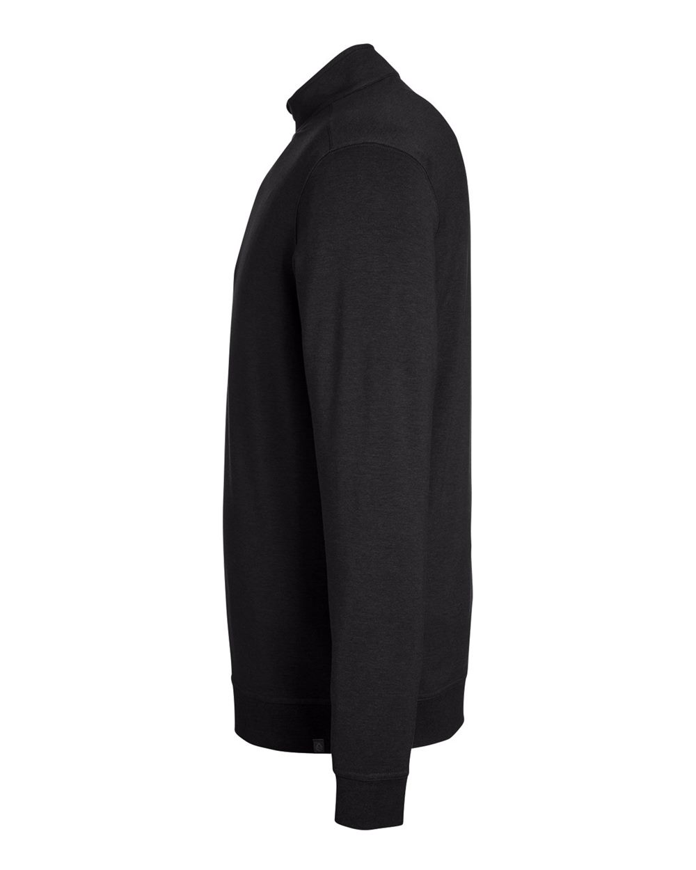 Rear View of Black Cloud French Terry Quarter-Zip Pullover - TM616
