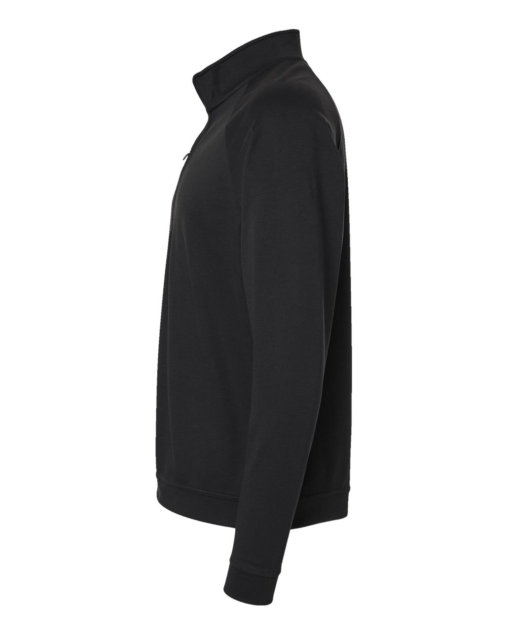 Left View of Black Club Quarter-Zip Pullover - A598