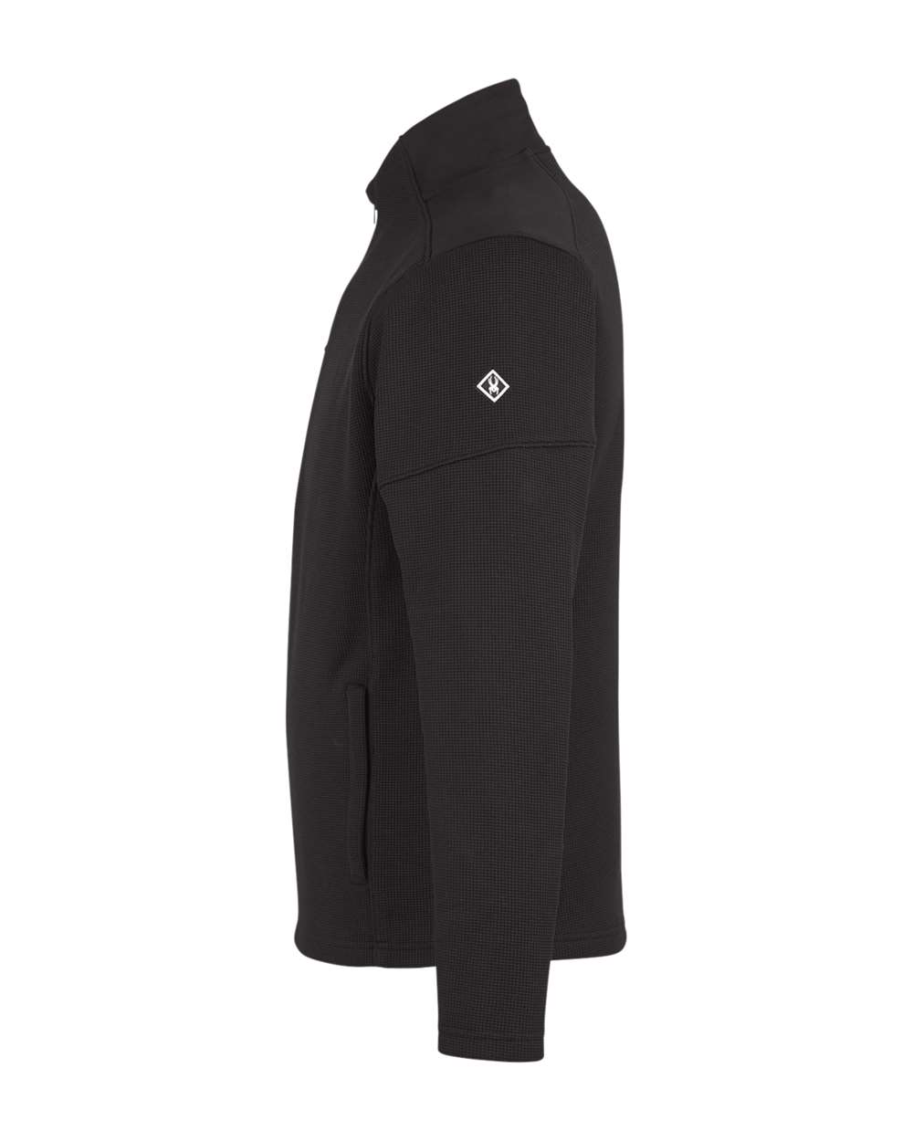 Rear View of Black Constant Canyon Quarter-Zip Pullover - S18068