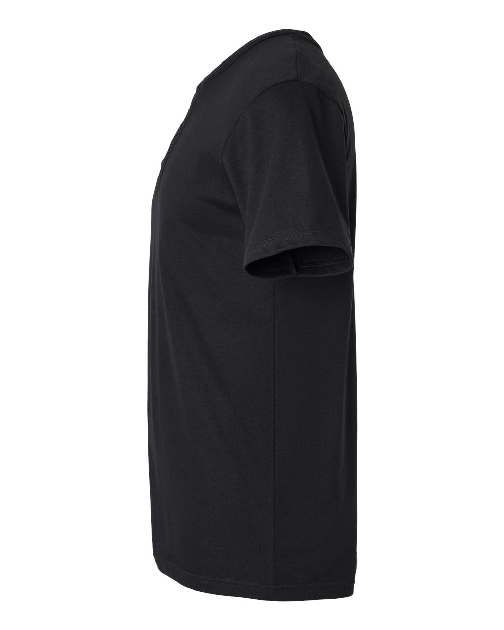 Left View of Black CVC Henley Tee - 2004CVC
