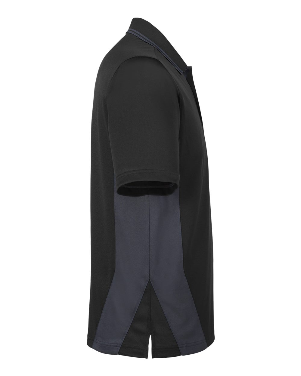 Left View of Black/ Dark Charcoal Men&#39;s Flash Snag Protection Plus IL Colorblock Polo - M386