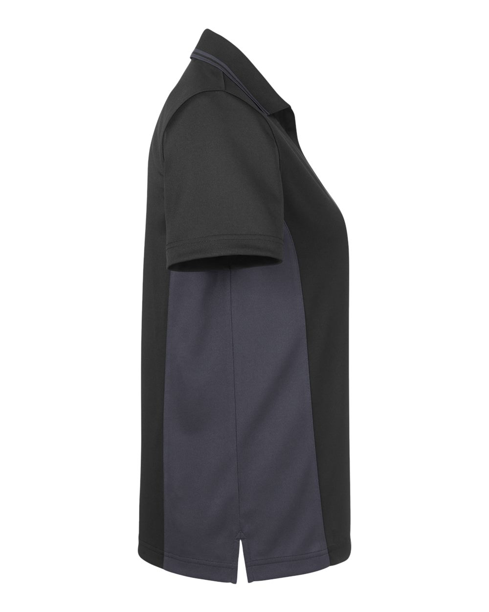 Left View of Black/ Dark Charcoal Women&#39;s Flash Snag Protection Plus IL Colorblock Polo - M386W