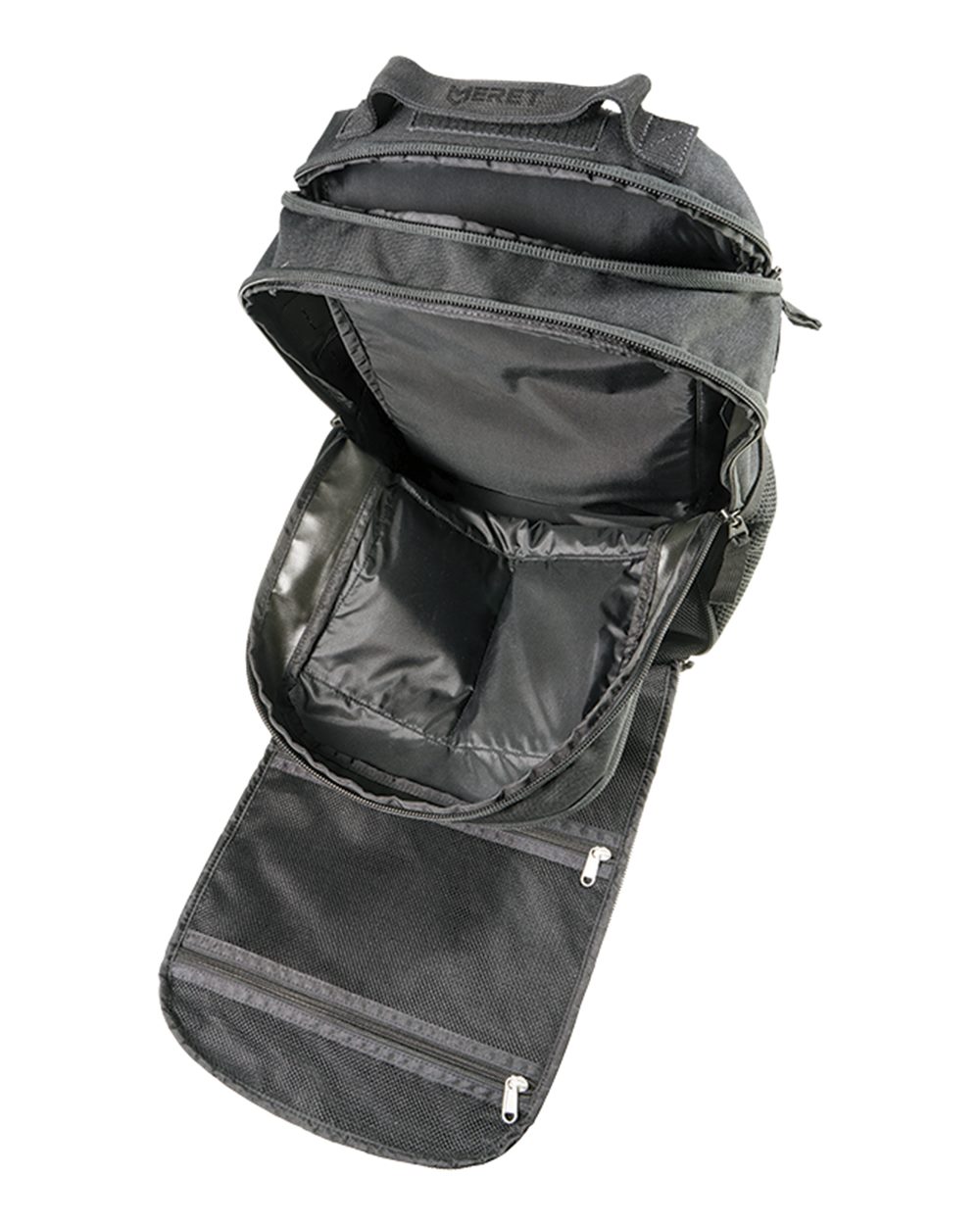 Left View of Black DEFENDER™ PRO Black Backpack - M5030