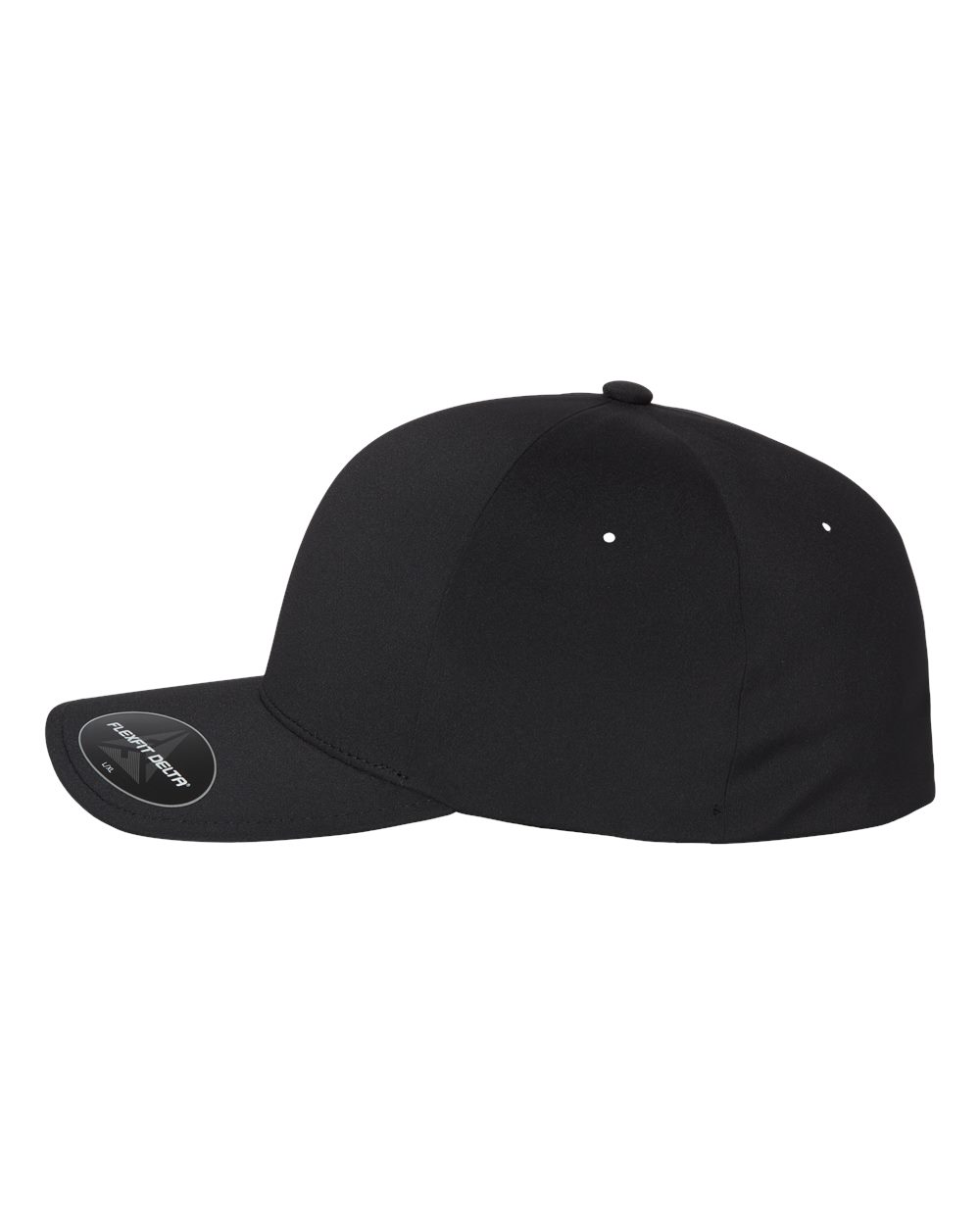 Left View of Black Delta® Seamless Cap - 180