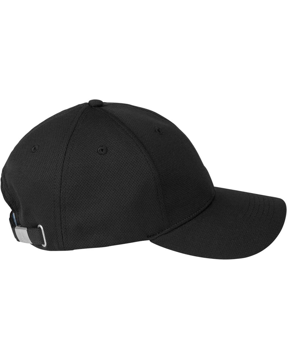 Left View of Black Endurance Recycled Mesh Cap - ED101