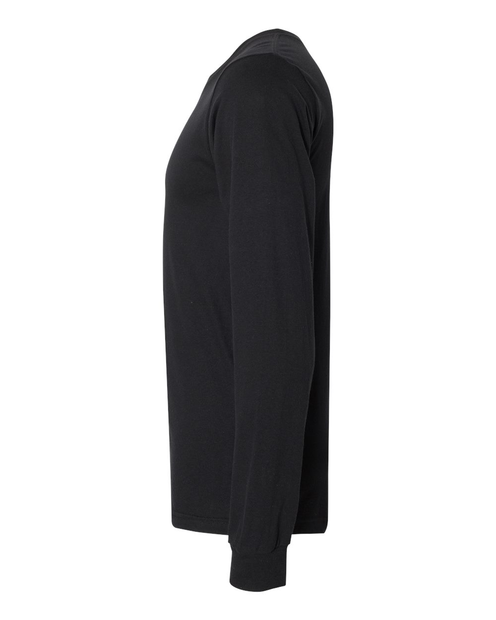 Left View of Black Fine Jersey Long Sleeve Tee - 2007