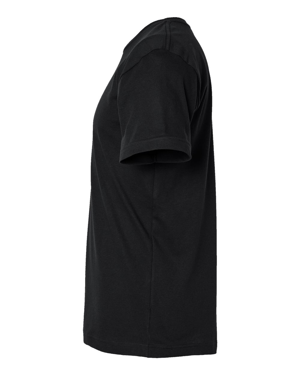 Left View of Black Fine Jersey Tee - 6901
