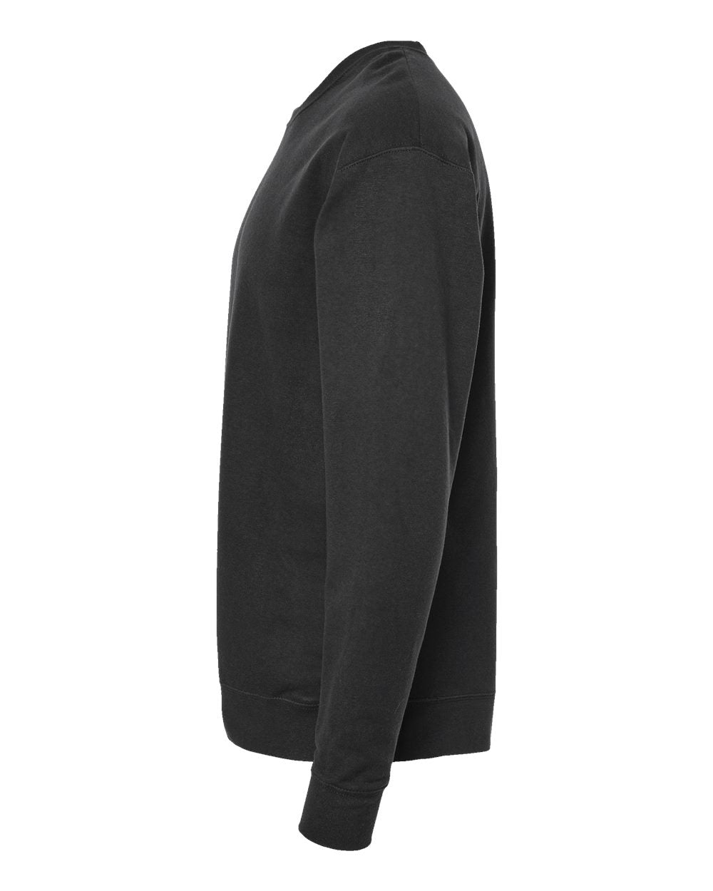 Left View of Black Fleece Crewneck Sweatshirt - 340