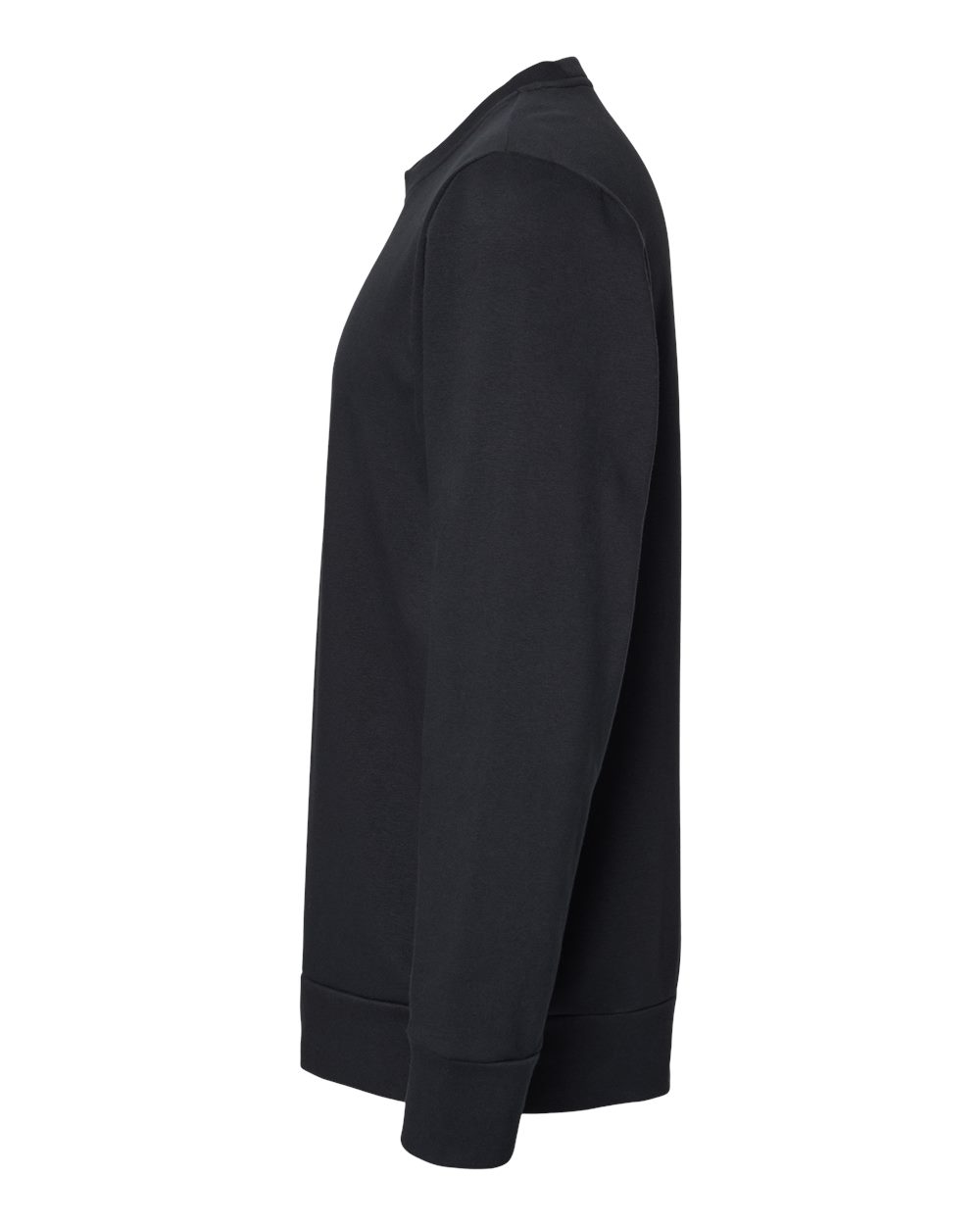 Left View of Black Fleece Crewneck Sweatshirt - A434